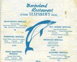  Marineland of the Pacific  Restaurant Napkin / Junior Seafarers Menu Ca... - $29.67