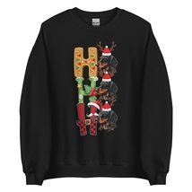 HO HO HO Santa Dachshund Christmas Sweatshirt | Dog Lover Unisex Sweatshirt Blac - £23.08 GBP+