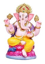 Marble Finishing Ganesha Statue Ganesh Ganpati Idols for Home Office Decor - £21.24 GBP