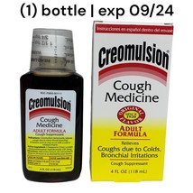 Creomulsion Cough Medicine Adult Formula 4 fl. oz. Original Expires 09/2... - £15.43 GBP