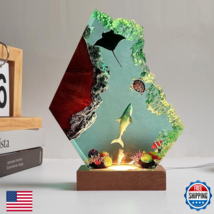 Nice Hera White Shark Ocean Resin Lamp Handmade Resin Night Light For Home - $103.53