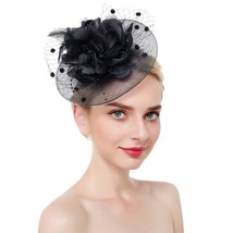 Mesh Fascinator with Flowers Feathers and Fishnet Lace Comes in Multiple... - £12.60 GBP