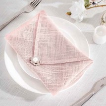 5 Blush 20&quot;&quot; Faux Burlap Table Napkins Premium Polyester Party Linens Gift - £9.73 GBP