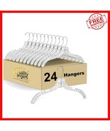 Elegant Non-Slip Plastic Hangers, 24 Pack - Heavy Duty, 17&quot; Crystal Style - $1,297.21 MXN