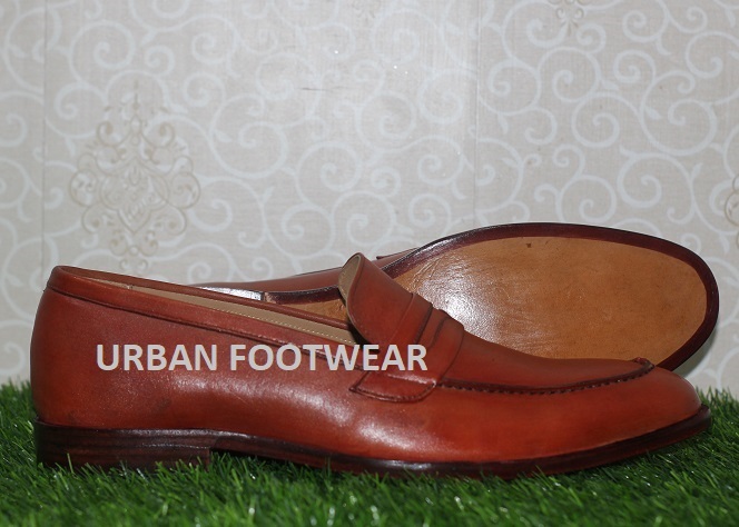 Mens New Handmade Formal Shoes Tan Brown Leather Loafers & Slip On Moccasin Boot