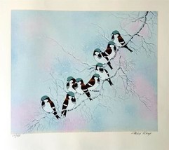 Max Karp Oiseaux En The Hiver H/S Limitée Lithographie Papier Nature Faune Art - £246.72 GBP