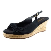 Natural Soul Size 6.5 M Black Slingback Fabric Women Sandal Shoes - £15.78 GBP