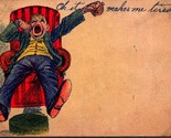 Oh It Makes Me Tired Topical Greetings Comic Postcard 1910s #210 - $3.91