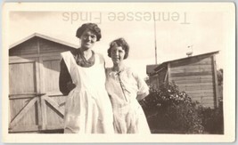 Mother &amp; Daughter Standing Next To Storage Sheds Snapshot Photo Picture - £6.84 GBP