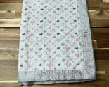 Just Born Pink White Gray Hearts Baby Blanket You Are Loved Security Lov... - $21.84