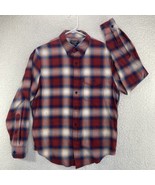 Abercrombie Fitch Flannel Shirt Mens M Red Plaid Long Sleeve Collared Bu... - £10.62 GBP
