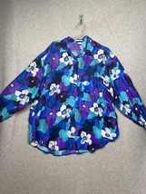 Vintage High Advantage Sheer Silk Button Up Blouse Womens Plus 20W Water... - $38.88