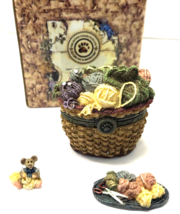 Boyds Bears Treasure Box 392104 Fuzzfaces Yarn Basket Purl Too McNibble ... - $14.85