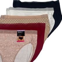 Bali Brief Panties 5 Pair Cotton Stretch Multicolor Underwear Mesh Band ... - $29.39