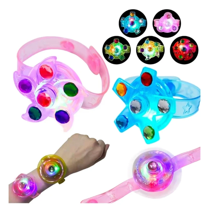 12 Pcs/Set Kids LED Flashing Spinner Bracelets Festival Party Accessories - £13.24 GBP+