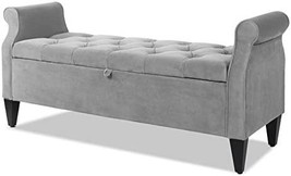 Jacqueline Roll Arm Storage Bench From Jennifer Taylor Home In Opal Grey. - £331.87 GBP