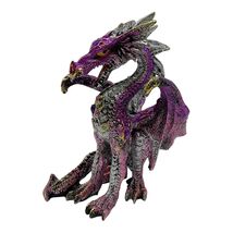 Purple Dragon with Gems Medieval Fantasy Figurine 5 Inch Resin Statue De... - $19.98