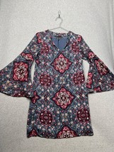 White House Black Market Medallion Bell Sleeve Shift Dress Size XS Boho Gypsy - $38.88