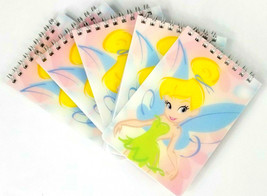 5 Pack Pink Tinkerbell Disney Spiral Notebook Memo Pads For School Work - £6.65 GBP