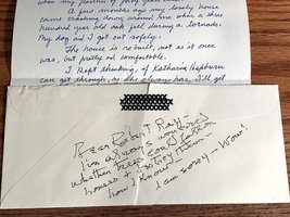 KATHARINE HEPBURN Handwritten response on Envelope to Fan Mail Letter Movie Star - £79.29 GBP