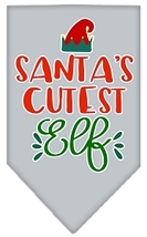 Santa&#39;s Cutest Elf Screen Print Bandana Grey Small - £9.11 GBP