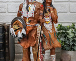 Ebros Hand Painted Eagle Warrior Couple Husband &amp; Wife Family Figurine 1... - $42.99