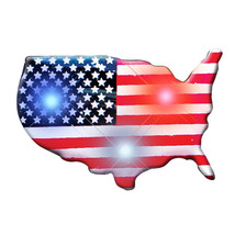 USA Shape Flag Flashing Body Light Lapel Pins - $24.26