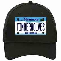 Timberwolves Minnesota State Novelty Black Mesh License Plate Hat - £22.77 GBP