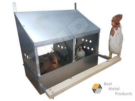 4 Hole Heavy Duty 23ga Galvanized Chicken Nesting Laying Roost Box 0300107-2 - £87.88 GBP