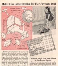 1945 Vintage How To Make A Wood Stroller for A Doll Article Popular Mechanics - £15.76 GBP