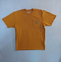 Carhartt T Shirt Mens Medium Short-Sleeve Loose Fit Pocketed Yellow Tee  - $14.85