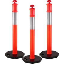 VEVOR 3Pack Traffic Delineator Posts 44 Inch Height, Orange Delineator C... - $128.24