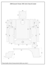 2008 Seaswirl Striper 2901 Swim Step Cockpit EVA Faux Teak Deck Floor Pad - $1,037.00