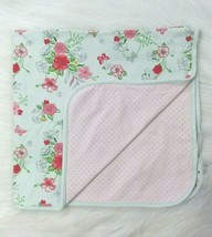 First Impressions Baby Blanket Floral Polka Dot Pink Flowers Cotton Girl... - $19.99