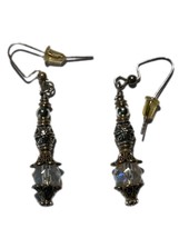 Earrings - Crystal Silver with Crystal Ball Handmade - £6.43 GBP