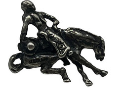 Vintage Sterling Silver Equestrian Horse Horsemanship Pin Tie Tack Cowboy - £18.51 GBP