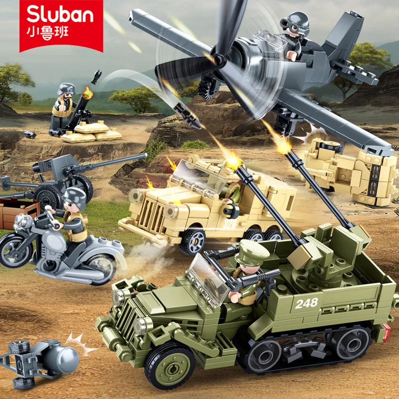 Sluban Building Block Toys World War 2 B0812 Combat Armored Vehicle Set 552PCS - £42.65 GBP