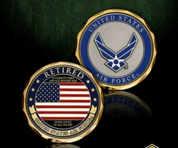 UNITED STATES AIR FORCE RETIRED MILITARY 1.75&quot;  CHALLENGE COIN - $34.99