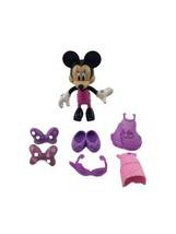 Disney Minnie Mouse Bowtique Dress Up Doll Super Styles Snap &#39;n Pose Pur... - £11.70 GBP
