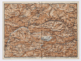 1910 Antique Map Of Dolomites Alps / Marmolada / Italy / Austria - £22.40 GBP