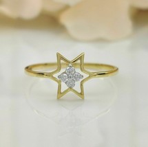 0.78Ct Diamante Rotondo Unico Stella Fidanzamento Fede Nuziale 14k Oro Giallo - £80.13 GBP