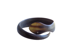 Handmade Water Buffalo Horn Snake Serpentine Wrap Cuff Bracelet Statement Boho - £34.31 GBP