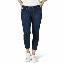 Lee Women&#39;s Shape Illusions Crop Long Jeans Hi-Rise skinny Slim Fit Dark... - £21.04 GBP