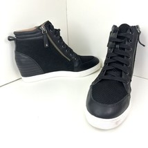 Women’s Linea Paolo High Top Size 8.5 M Wedge Type Shoes Side Zip Black ... - $37.39