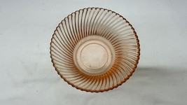 Vintage Unbranded Pink Depression Glass 5&quot; Swirl Ribbed Berry Bowl VGC - $9.85