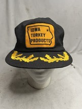 Vintage Iowa Turkey Products Snap Back Trucker Hat Black K-Products Inc - £11.67 GBP