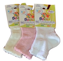 3 Pairs Short Socks Girl Silk Cotton Mulberry Art. 308 Made Italy - $7.97+