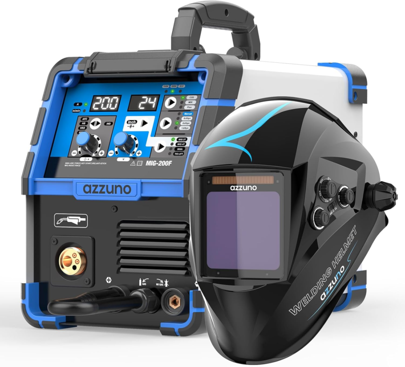 200A 110V/220V MIG Welder &amp; Welding Helmet Auto Darkening with True Colo... - $414.89
