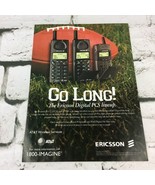 VTG 1999 Print Ad Ericsson Digital Cell Phones AT&amp;T Football Advertising... - $9.89