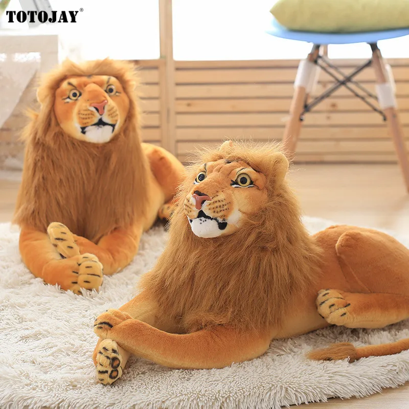 Play 1pc 30-90cm Lifelike Lion Plush Play for Play Play Cute Forest Animal Doll  - £23.18 GBP